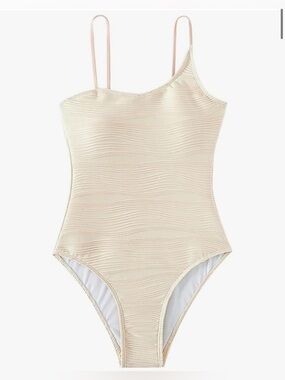 New, Large One Piece Cream Swimsuit